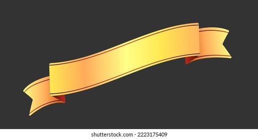 Ribbon banner vector illustration  ( text space ) | gold