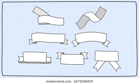 Ribbon Banner Vector Set for Titles and Decoration