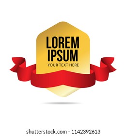 Ribbon Banner Vector Template Design Illustration