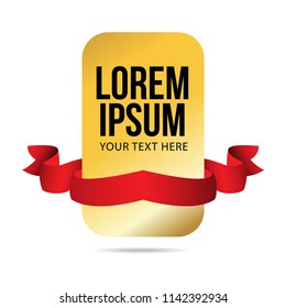 Ribbon Banner Vector Template Design Illustration