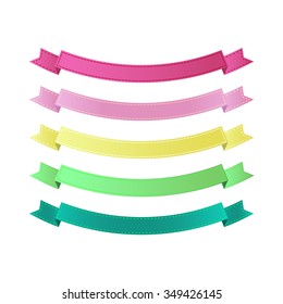 Ribbon banner for web design in vector