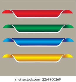 ribbon banners designs in beautiful red green sky blue and yellow colour