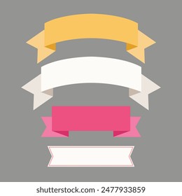 ribbon banners illustration on gray background.