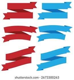  Bänder-Set. Große Bänder gesetzt. Bänder-Kollektion einzeln auf weißem Hintergrund. Königliche Bänder für Promotion-Design. Vektorgrafik. Stockgrafik EPS 10