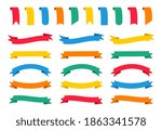 Ribbon banners set. Colorful ribbon elements. Vector illustration