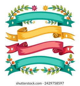 Conjunto de banners de cinta ilustración vectorial