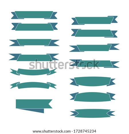 Ribbon banners set,Template collection labels Vector illustration.Beautiful blank decoration graphic.