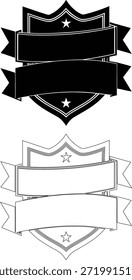 Bandbanner mit Schild und Sterndesign