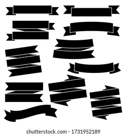 Ribbon banners, template labels set. Blank for decoration graphic. Vector illustration