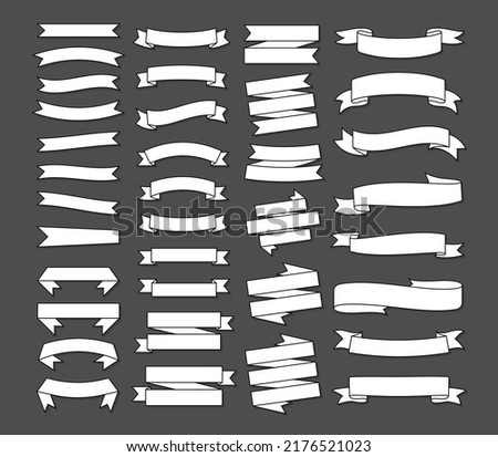 Ribbon banners, template labels set. Blank for decoration graphic. Vector illustration