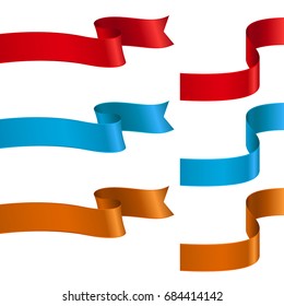 Ribbon banners. Vector 3d illustration isolated on white background