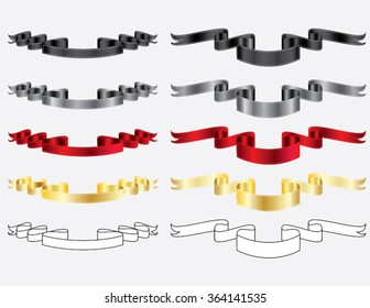 Ribbon Banners Vector Collection isolated illustration
