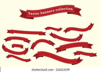 Ribbon banners vector collection templates for design work