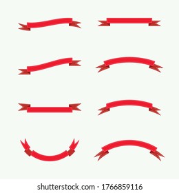 Ribbon Banners vector icons different shape.
