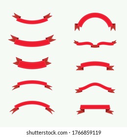 Ribbon Banners vector icons different shape.