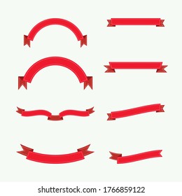 Banderas de cinta iconos vectoriales de forma diferente.