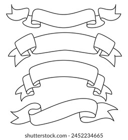 Ribbon banners vector send drawn