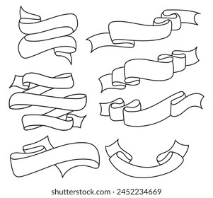 Ribbon banners vector send drawn