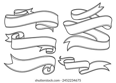 Ribbon banners vector send drawn