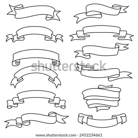 Ribbon banners vector send drawn