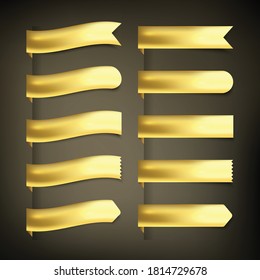 Ribbon basic set color gold on Background black