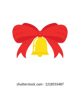 Ribbon and bell cartoon vector. symbol. logo.