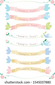 Ribbon and bird title vector frame