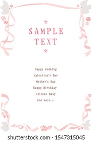 Ribbon and bird title vector frame