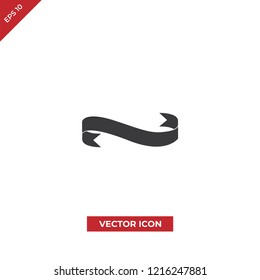 Ribbon black banner vector icon