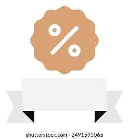 Ribbon black friday icon illustration