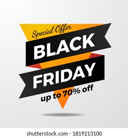 ribbon black friday sale offer discount label badge advertisement banner template