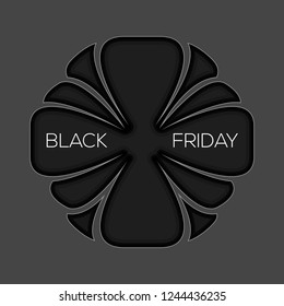 Ribbon with black friday text. Vector illustration design