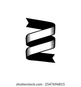 RIBBON BLACK SIMPLE DESIGN VECTOR