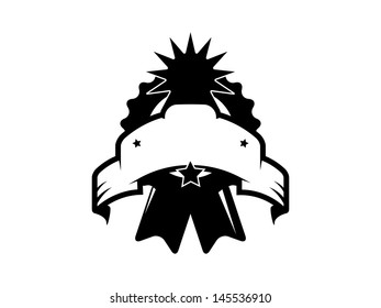 Ribbon with Blank Banner and Star Bubble for Icon.