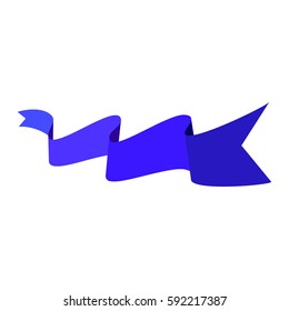 Ribbon blue banner. Design decoration ribbon element on white background. Elegant form of the logo for sale. Colorful template for badge, tag , wrapping . Design element. Vector illustration