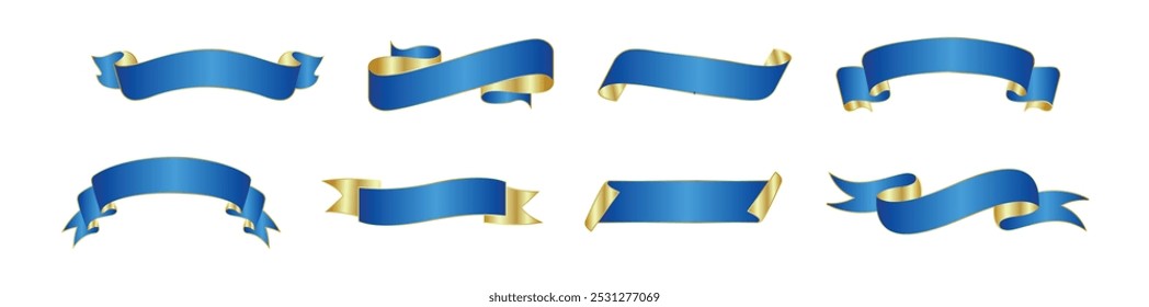 ribbon blue premium isolated white background