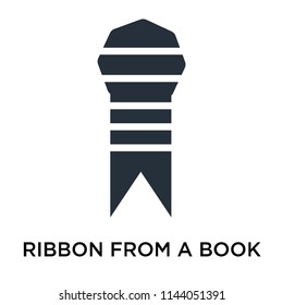 Ribbon from a book icon vector isolated on white background for your web and mobile app design, Ribbon from a book logo concept
