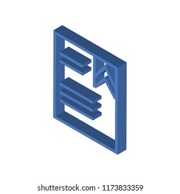 Ribbon from a book isometric left top view 3D icon