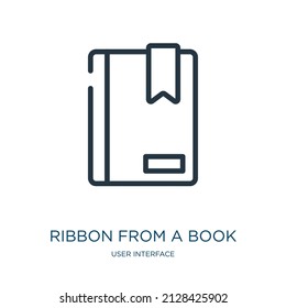 Band aus einem Buch dünne Linie Symbol. Band, lineare Bildsymbole aus dem User Interface Konzept isolierte Umrisszeichen. Vektorgrafik-Symbol-Element für Webdesign und Apps.