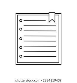 Ribbon bookmark paper note vector illustration