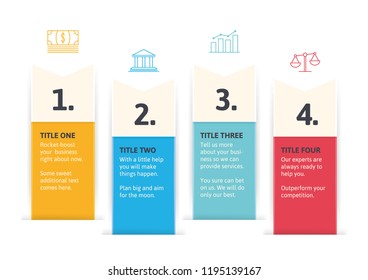 Ribbon bookmark style webdesign object. Bright color option template in simple flat design. Can be used for your digital presentation or print.
