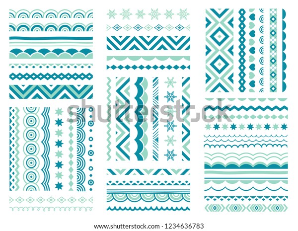 Ribbon, border, brushes, pattern, ornament set.\
Christmas Decorative design\
elements.