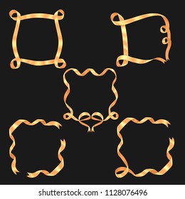 Ribbon border vector. 