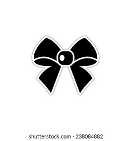 ribbon bow - black vector icon with shadow