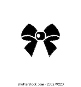 ribbon bow  - black vector icon