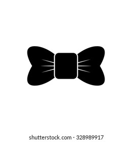ribbon bow - black vector icon