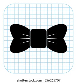 ribbon bow - black  vector icon