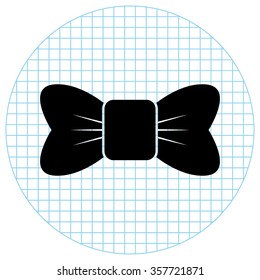 ribbon bow -  black vector icon