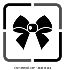 ribbon bow -  black vector icon
