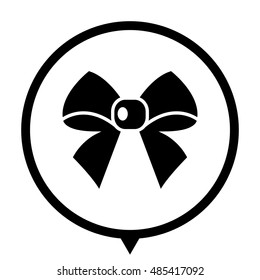 ribbon bow - black vector  icon; map pointer